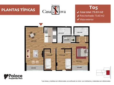 Modelo TIPO T05 · Pisos 4 y 5