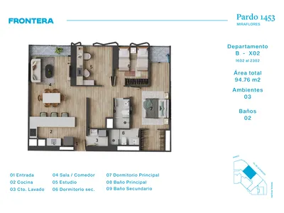 Modelo BX2 · Pisos 17 al 23
