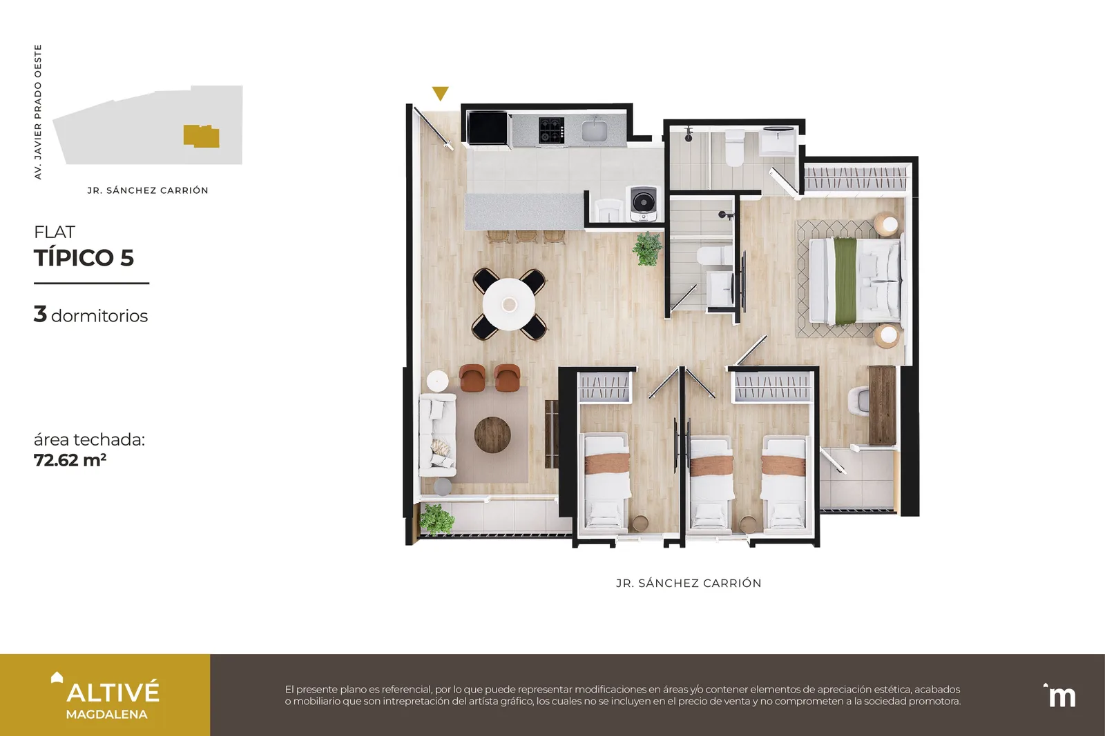 Modelo Flat Típico 05 · Pisos 3 y 10