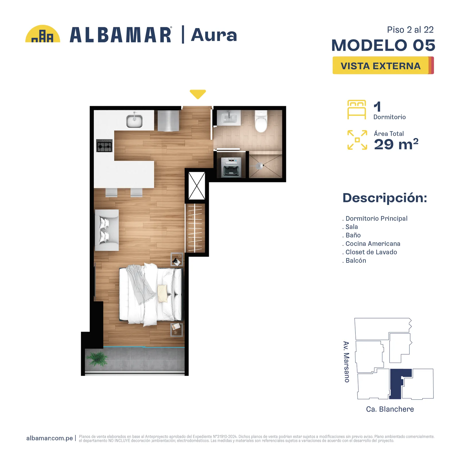 Modelo TIPO 5E · Pisos 2 al 9