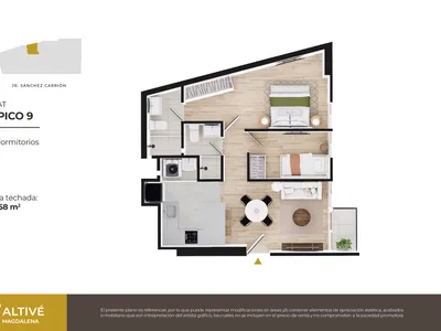 Modelo Flat Típico 09 · Pisos 1 al 17