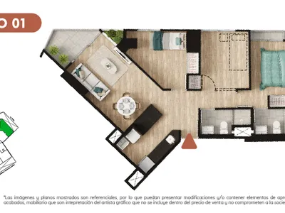 Modelo TIPO 1 · Pisos 3 al 22