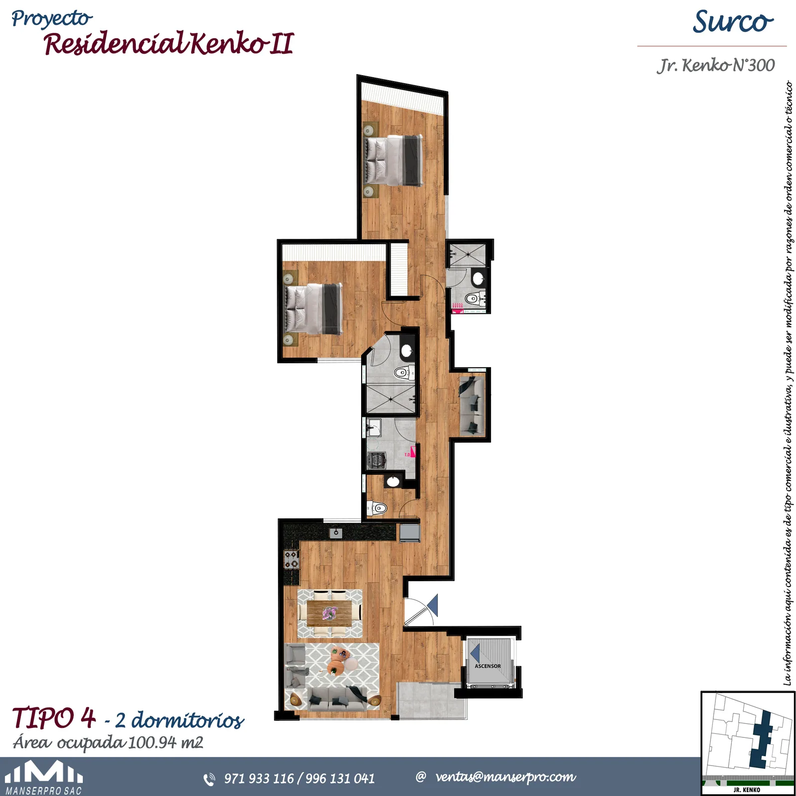 Modelo DPTO 204,304,404,504 · Pisos 2, 3, 4, 5
