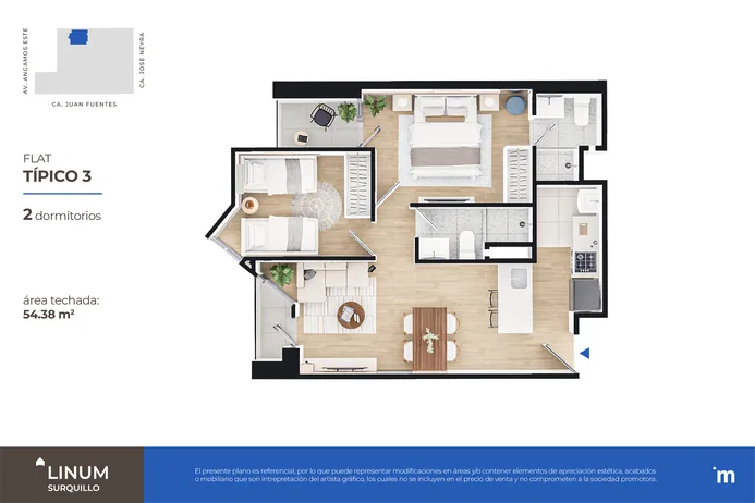 Modelo FLAT TÍPICO 3 · Pisos 10 al 23