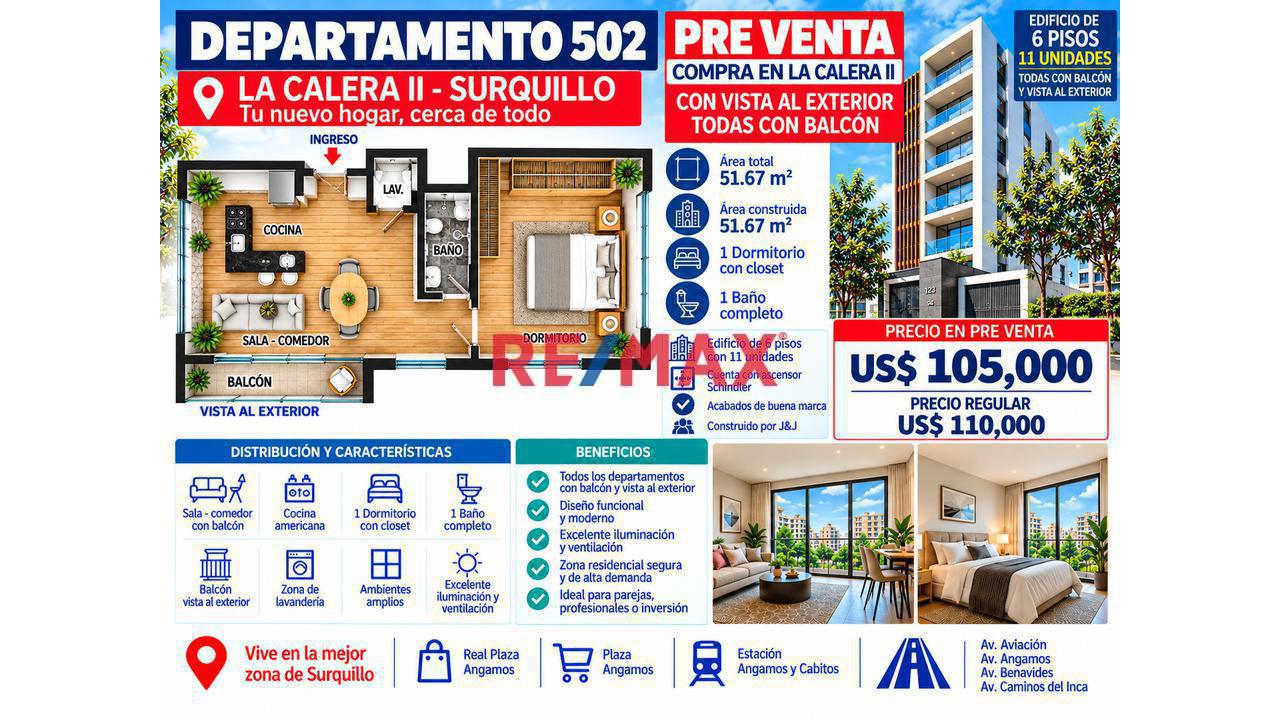 Lindo Proyecto En La Calera De La Merced Ii - Departamento 502 Área 51.67 M2