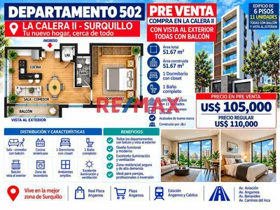 Lindo Proyecto En La Calera De La Merced Ii - Departamento 502 Área 51.67 M2