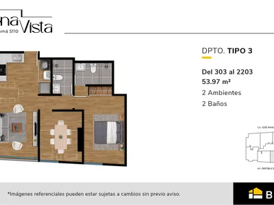 Modelo TIPO 3 · Pisos 3 al 22
