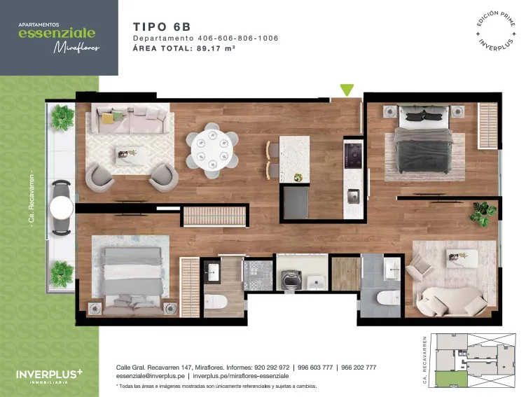 Modelo TIPO 6B · Pisos 4, 6, 8, 10