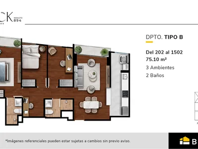 Modelo B · Pisos 13 y 14