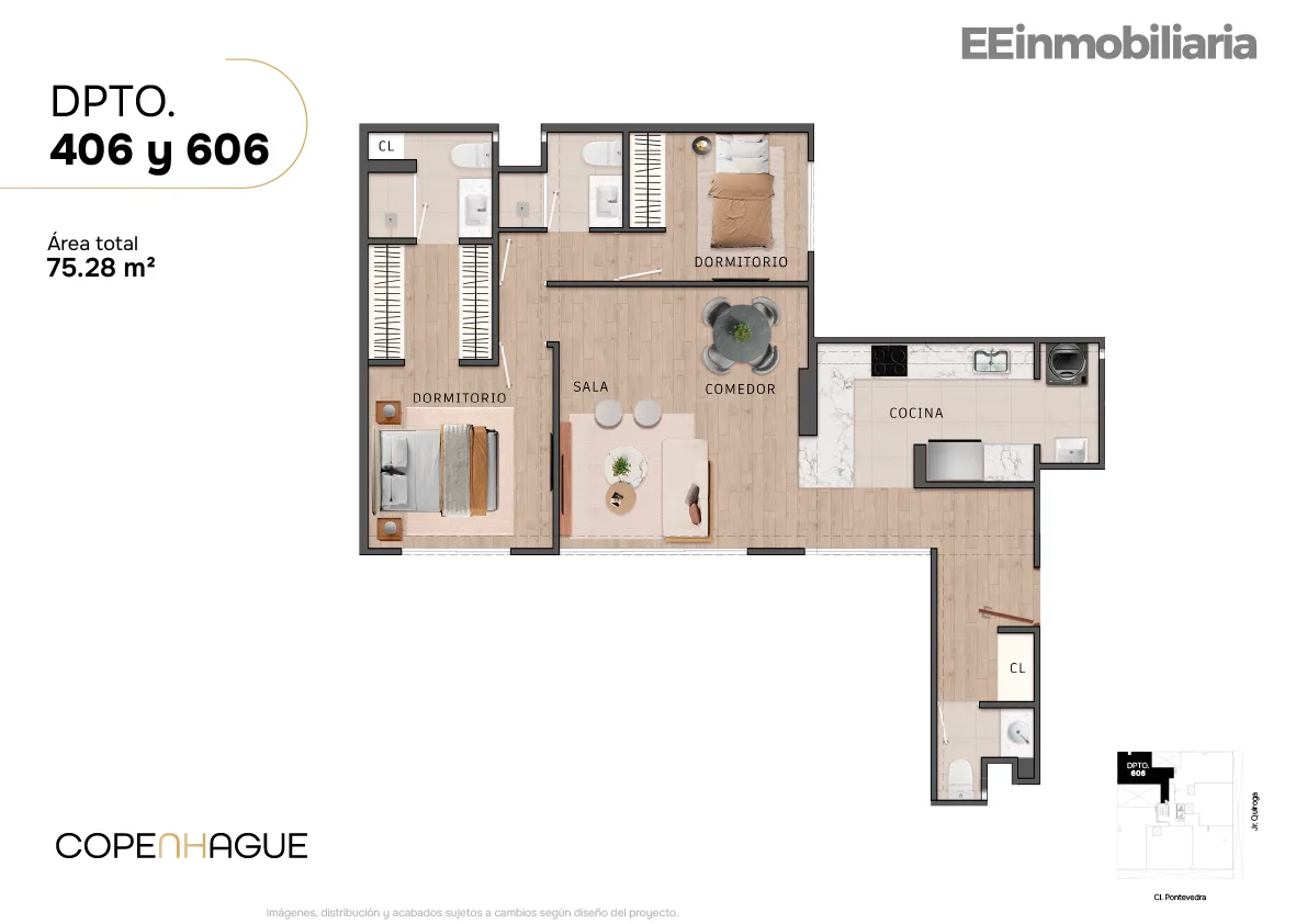 Modelo Típico 6-B · Pisos 4 y 6