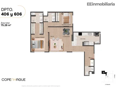 Modelo Típico 6-B · Pisos 4 y 6