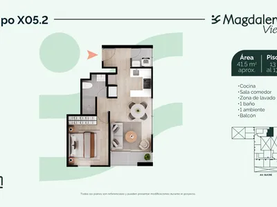 Modelo X05.2 · Pisos 13, 14, 15, 16, 17