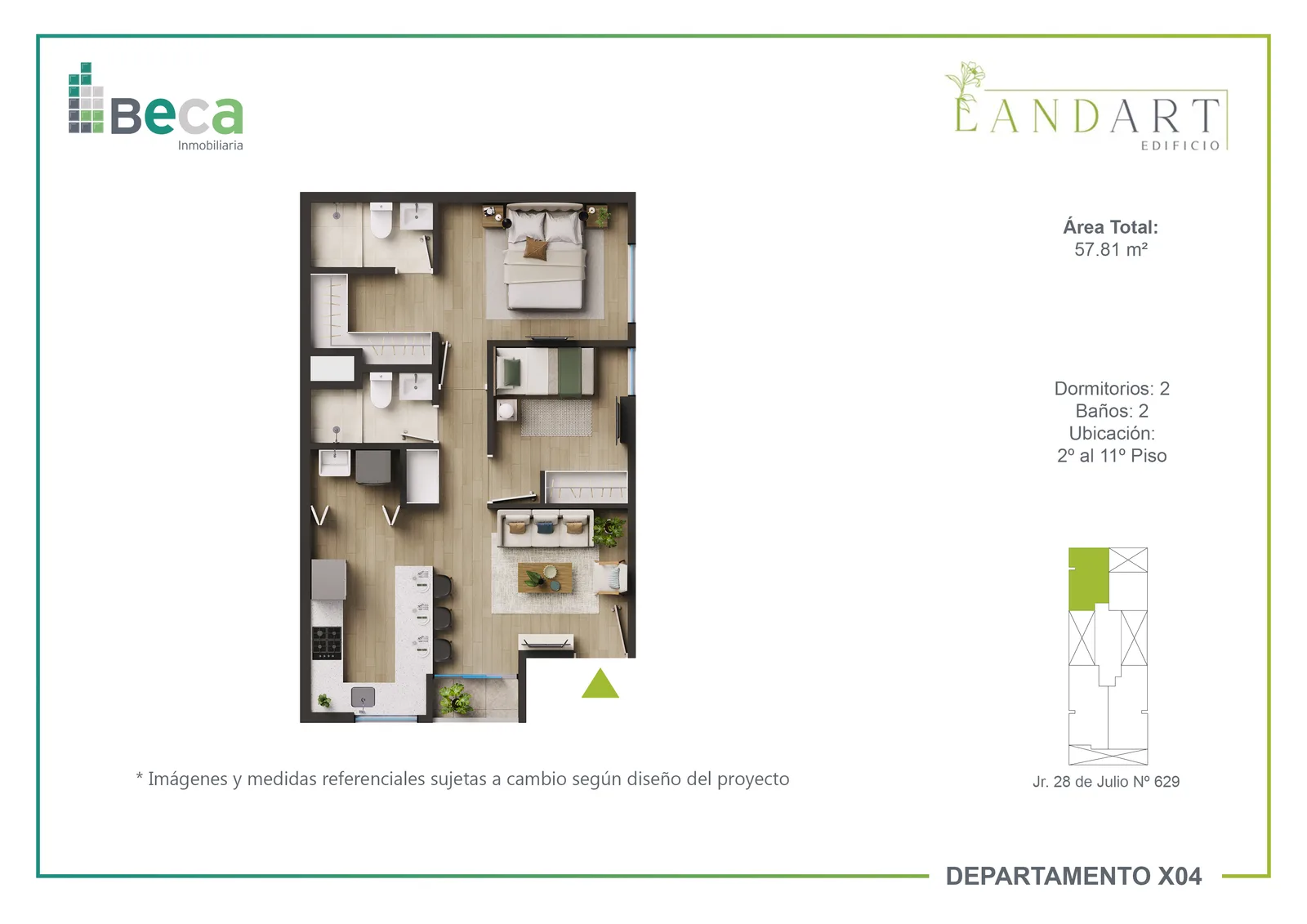 Modelo X04 · Pisos 3, 4, 5, 6, 11