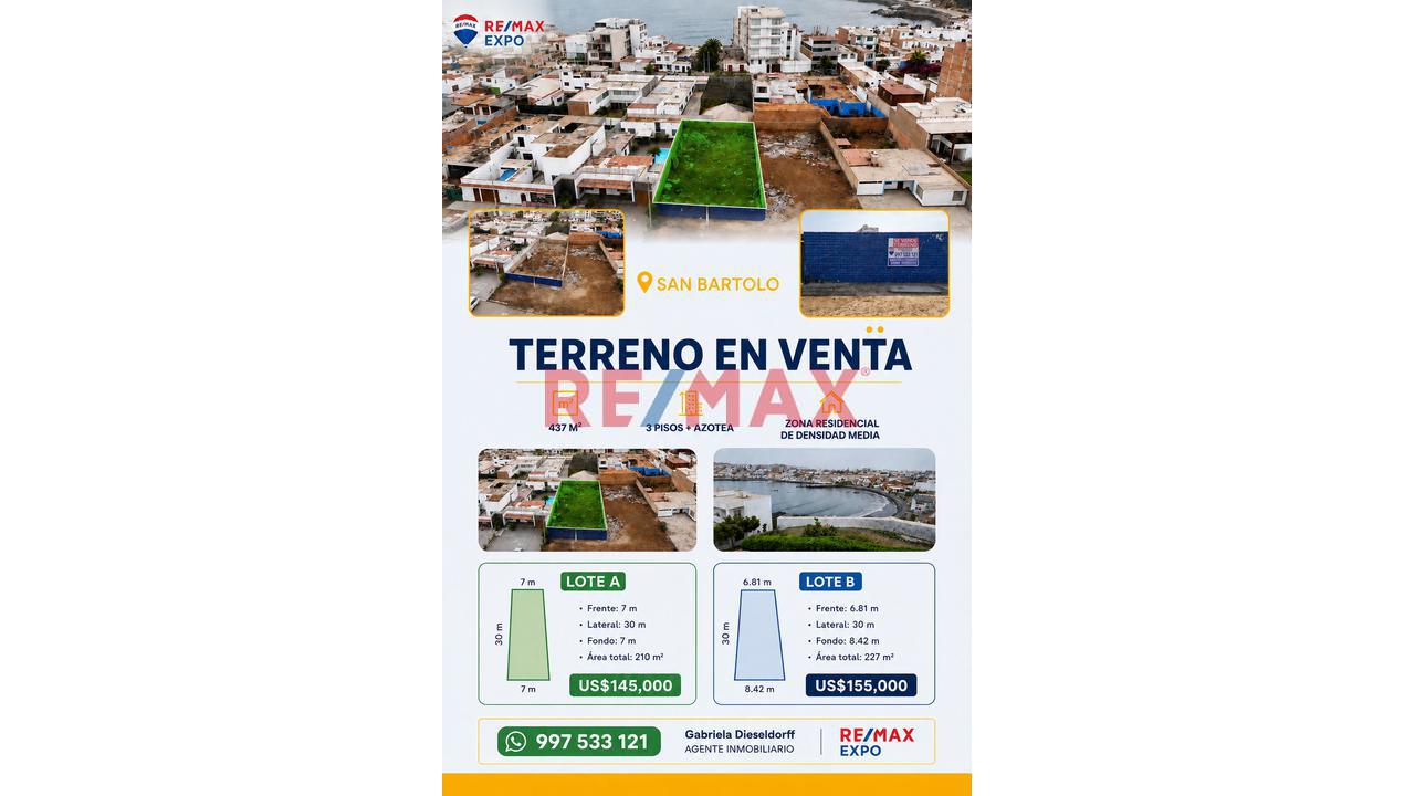 Venta Terreno San Bartolo A 2 Cuadras Del Malecon