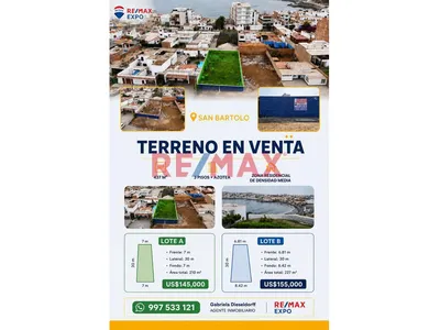 Venta Terreno San Bartolo A 2 Cuadras Del Malecon
