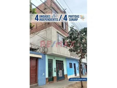 En Venta Micro-Edificio De 3 Pisos + Azotea Con 4 Partidas Independientes En Sunarp
