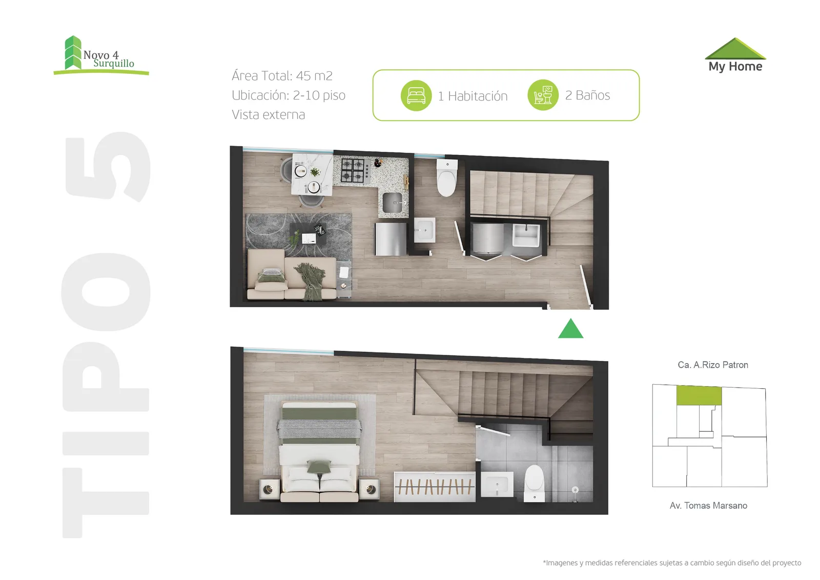 Modelo Tipo 5- Duplex · Pisos 4, 8, 10