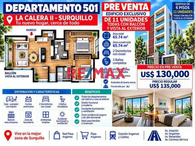 Lindo Proyecto En La Calera De La Merced Ii - Departamento 501 Área 65.74 M2