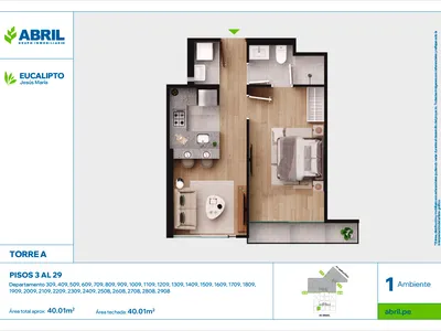 Modelo EUC-TA-309AL2409,2508AL2908 · Pisos 3 al 29