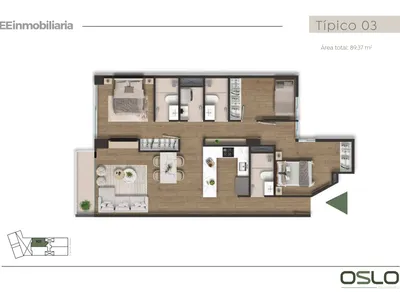 Modelo Tipo 03 · Pisos 2 al 7