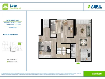 Modelo LOT-2-X11 · Pisos 3 al 22