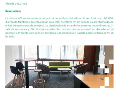 Alquiler de Oficina en Miraflores - Lima 0 Dormitorio 