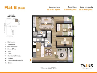 Modelo FLAT X03 · Pisos 2 al 11