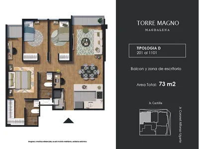 Modelo D · Pisos 4 al 11