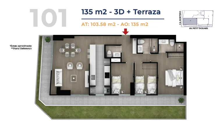 Modelo Flat con terraza 101