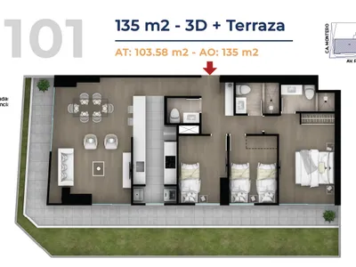 Modelo Flat con terraza 101