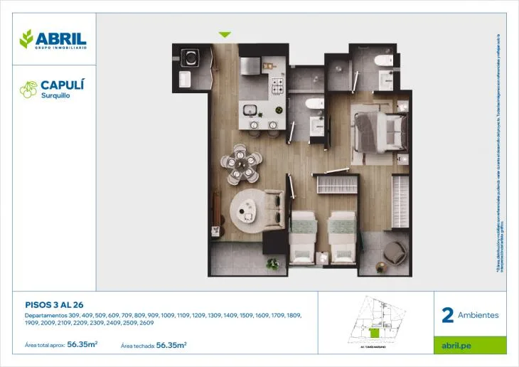 Modelo CAP-309AL2609_V1 · Pisos 4 al 26