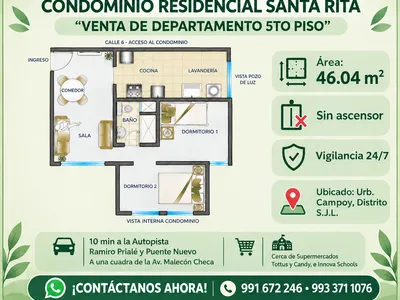 Departamento 2 dorm. 46.04 m²