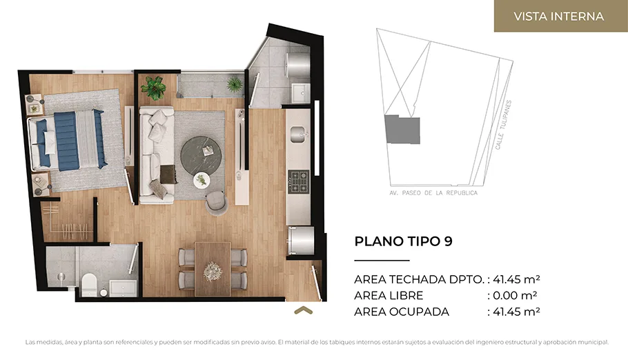 Modelo Tipo 9 · Pisos 3 al 22