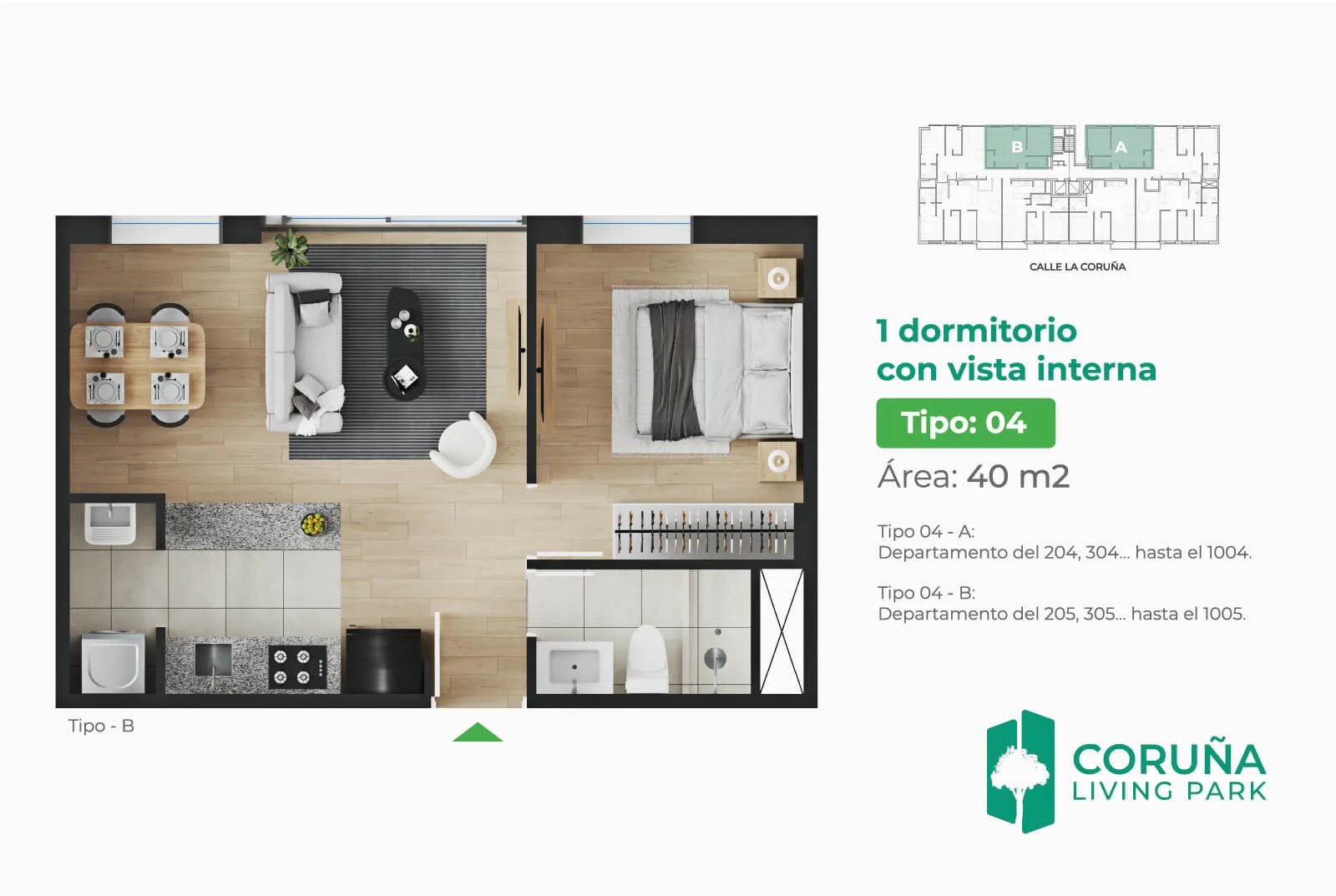 Modelo TIPO 4 - B · Pisos 2 al 10