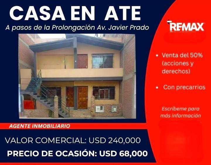 Venta de Casa en Ate - Lima 0 Dormitorio 