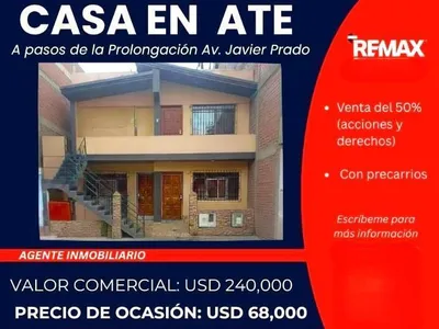 Venta de Casa en Ate - Lima 0 Dormitorio 