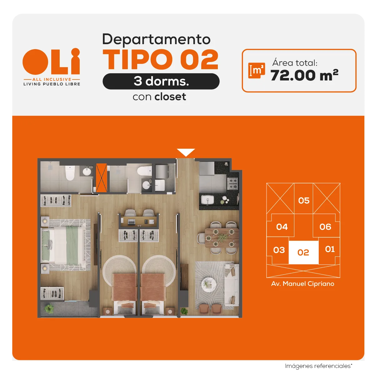 Modelo X-02 · Pisos 6 al 20