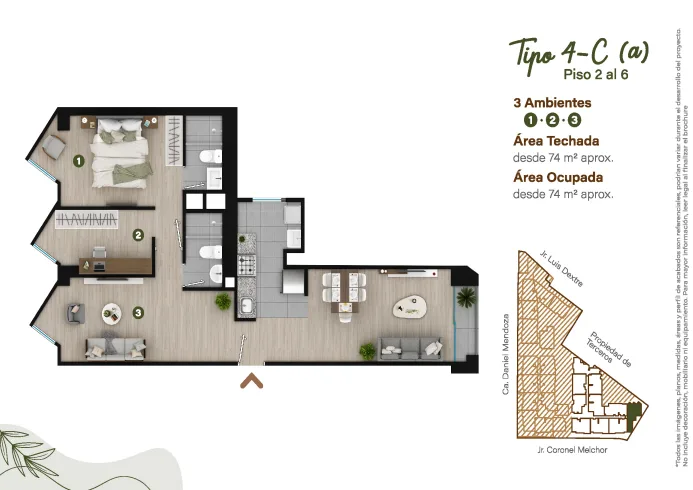 Modelo TIPO - 4C-A · Pisos 2, 3, 4, 5, 6