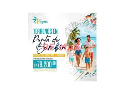 Terreno De Playa Frente Al Malecon Costero De La Punta De Bombon