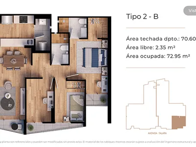 Modelo Tipo 2-B · Pisos 2 al 12