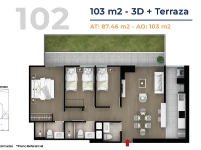 Modelo Flat con terraza 102