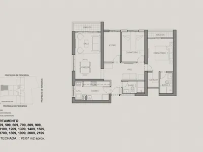 Modelo 2D+E+C(+) · Pisos 2 al 21