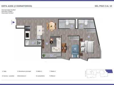 Modelo TIPO6 · Pisos 2 y 5