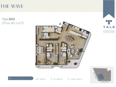Departamento 3 dorm. 165.94 m²