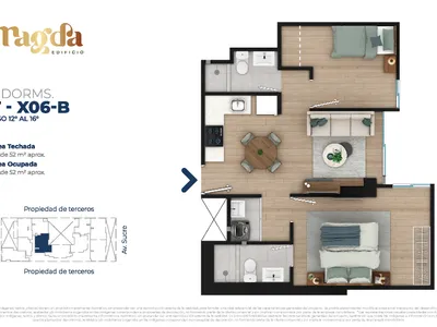Modelo TIPO X06B · Pisos 12, 13, 14, 16