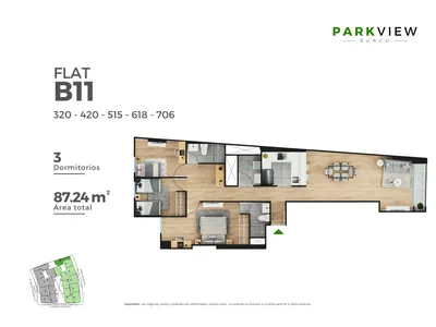Modelo B 11 · Pisos 3, 4, 5, 6, 7