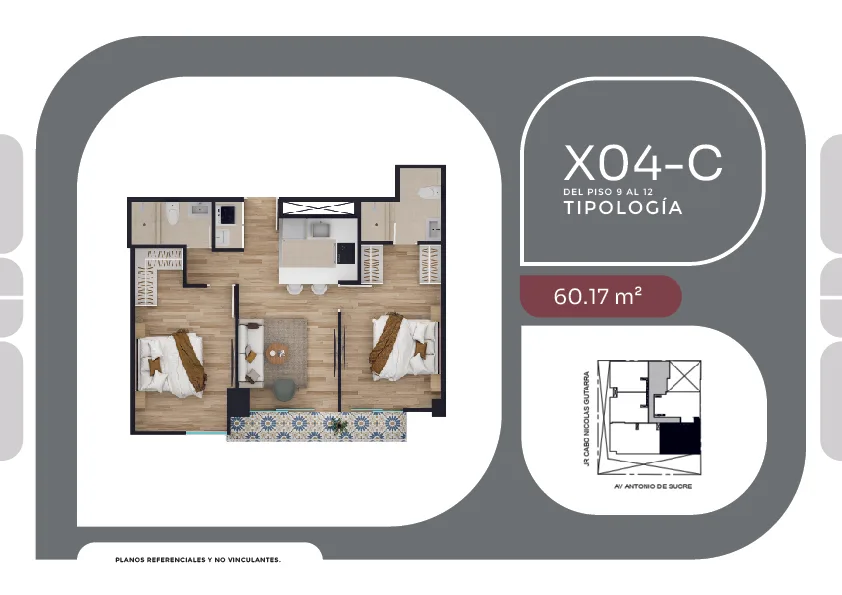 Modelo X04-C · Pisos 9 al 17