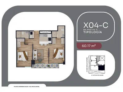 Modelo X04-C · Pisos 9 al 17
