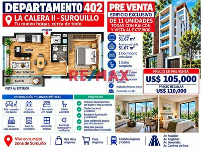 Lindo Proyecto En La Calera De La Merced Ii - Departamento 402 Área 51.67 M2