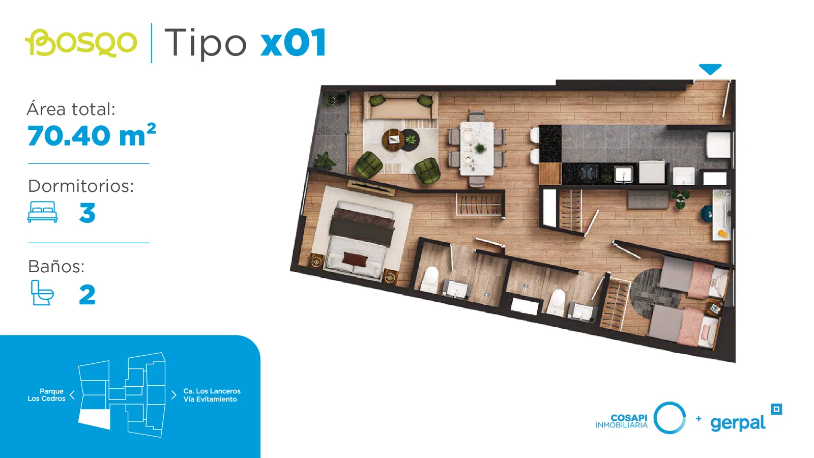 Modelo X01 · Pisos 2 al 11